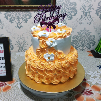 3 Tier Custom Designer Cream Cake