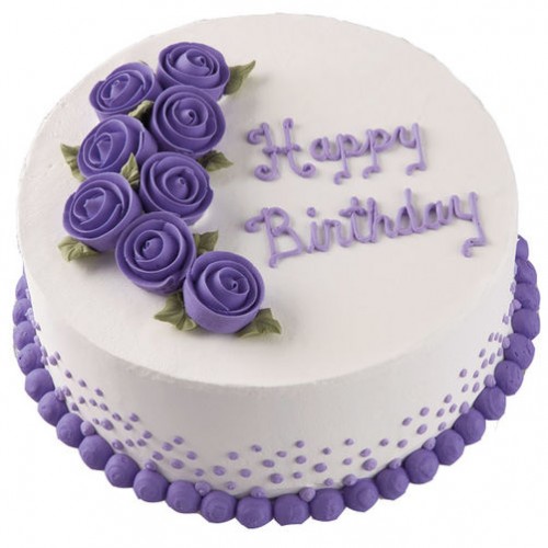 Vivid Violet Vanilla Roses Cake Delivery in Noida