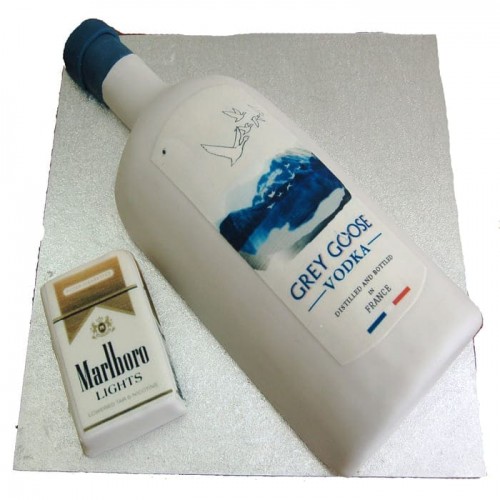 Gray Goose Vodka & Marlboro Cigarette Designer Cake Delivery in Noida