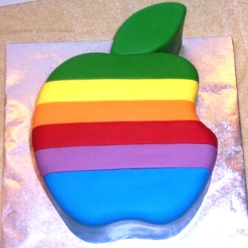 Rainbow Apple Shape Fondant Cake Delivery in Noida