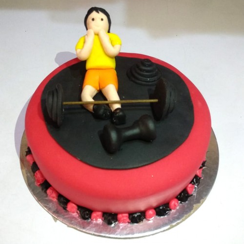 Gym Theme Fondant Cake Delivery in Noida