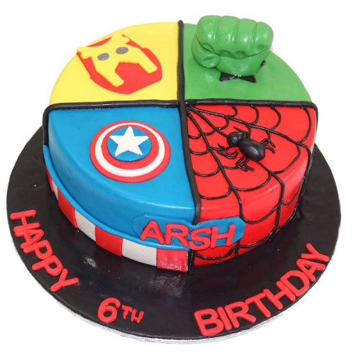 Avengers Theme Fondant Cake Delivery in Noida