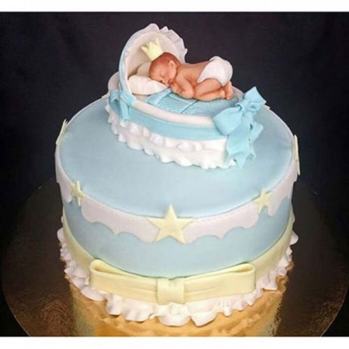 Baby in The Crib Fondant Cake Delivery in Noida