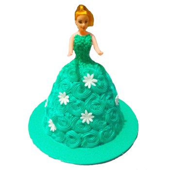 Barbie Doll Cake with Green Roses Dress Barbie Doll Cake with Green Roses Dress