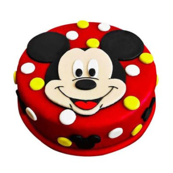 Mickey Mouse Round Fondant Cake