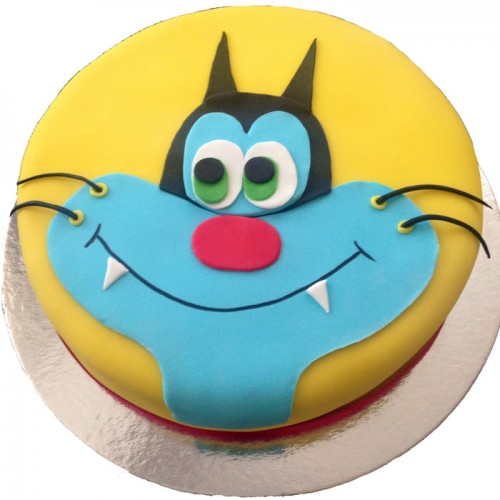 Oggy Theme Fondant Cake Delivery in Noida