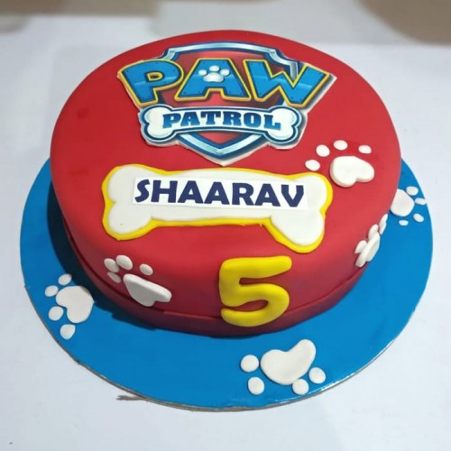 Paw Patrol Theme Fondant Cake Delivery in Noida