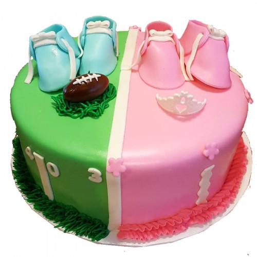 Pink & Green Baby Shower Cake Delivery in Noida