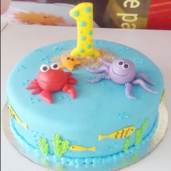 Sea Animals Theme Fondant Cake Sea Animals Theme Fondant Cake