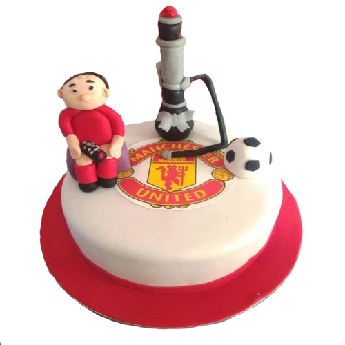 Manchester United Fan Theme Fondant Cake Delivery in Noida
