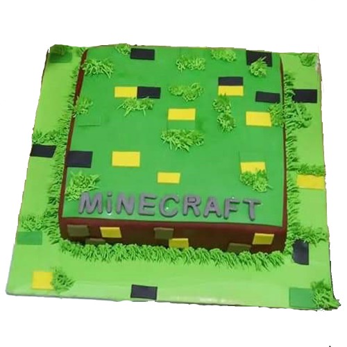 Minecraft Game Theme Fondant Cake Delivery in Noida