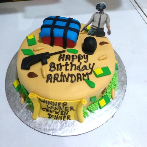 PUBG Game Theme Fondant Cake Delivery in Noida