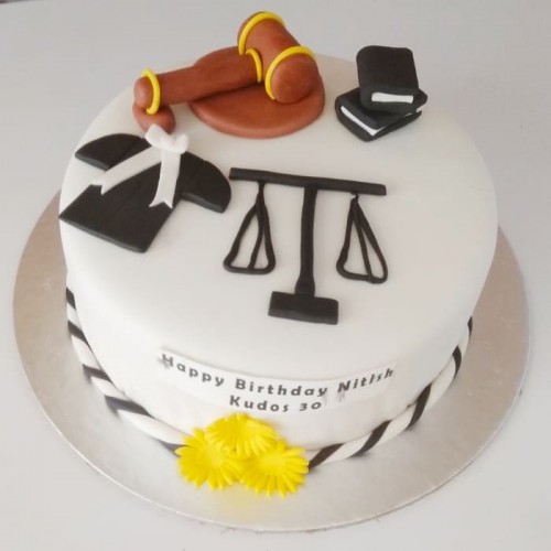 Judge Themed Fondant Cake Delivery in Noida