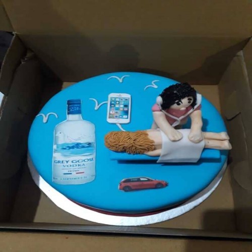Massage Parlor Theme Fondant Cake Delivery in Noida
