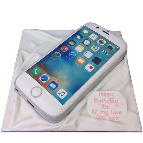 White Iphone Fondant Cake Delivery in Noida