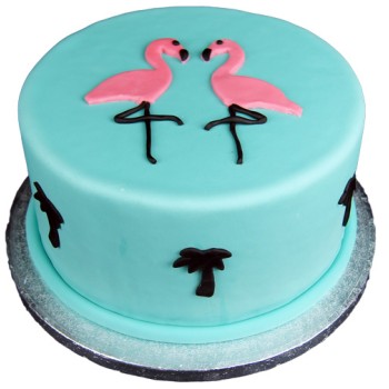 Flamingo Theme Fondant Cake Flamingo Theme Fondant Cake