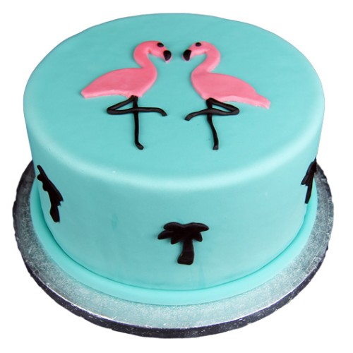 Flamingo Theme Fondant Cake Delivery in Noida