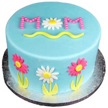 Floral MOM Fondant Cake
