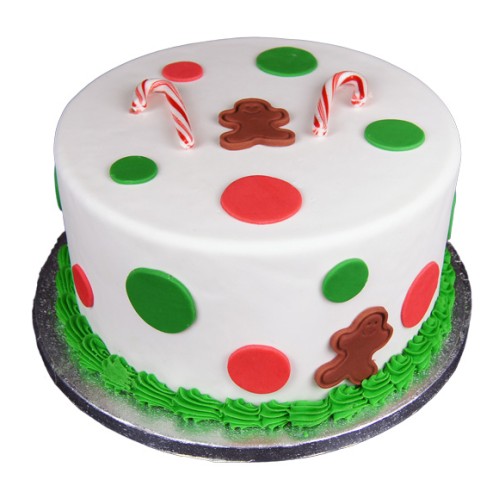 Gingerbread Man Dots Fondant Cake Delivery in Noida Gingerbread Man Dots Fondant Cake Delivery in Noida