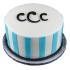 Monogram Stripes Fondant Cake
