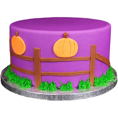 Pumpkin Fence Fondant Cake Delivery in Noida