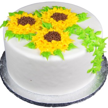 Sunflower Theme Fondant Cake