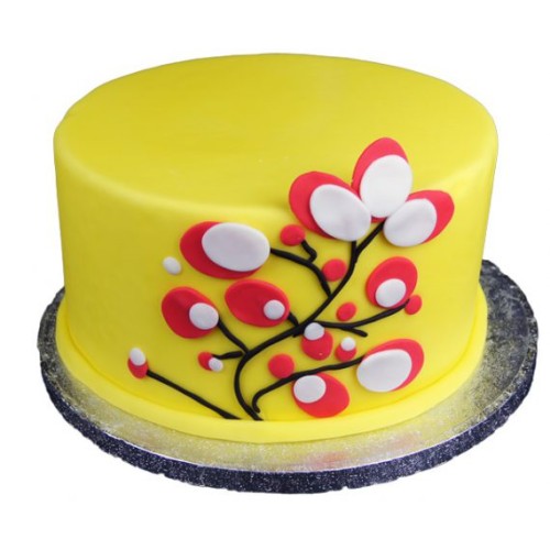 Yellow Flowering Tree Fondant Cake Delivery in Noida Yellow Flowering Tree Fondant Cake Delivery in Noida