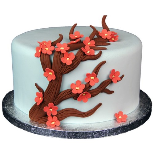 Cherry Blossom Fondant Cake Delivery in Noida Cherry Blossom Fondant Cake Delivery in Noida