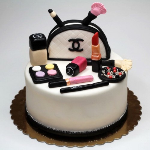 Special Chanel Cosmetics Fondant Cake Delivery in Noida