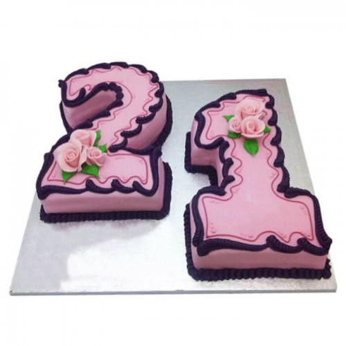 21 Number Fancy Birthday Cake Delivery in Noida