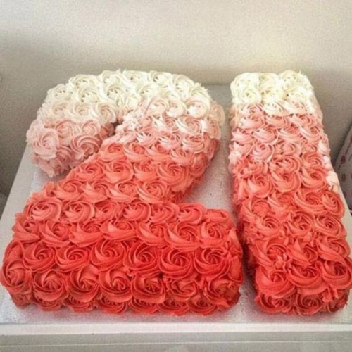 21 Number Rose Cream Cake Delivery in Noida
