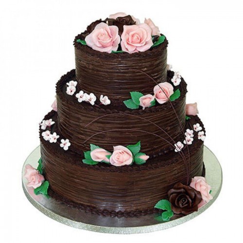 3 Tier Chocolate Cream Cake Delivery in Noida