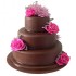 3 Tier Truffle Brown Fondant Cake