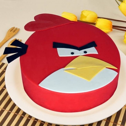 Appealing Angry Bird Fondant Cake Delivery in Noida