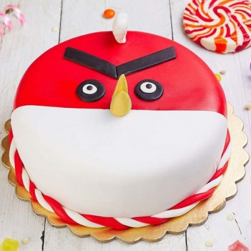 Appetizing Angry Bird Fondant Cake Delivery in Noida