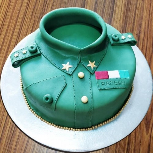 Army Uniform Fondant Cake Delivery in Noida