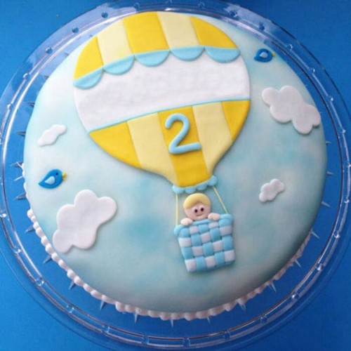 Baby In Balloon Fondant Cake Delivery in Noida