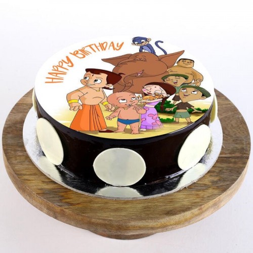 Chhota Bheem Special Chocolate Photo Cake Delivery in Noida