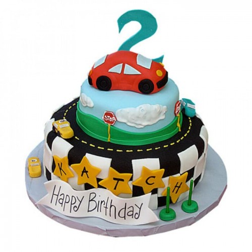 Coolest Car Theme Fondant Cake Delivery in Noida