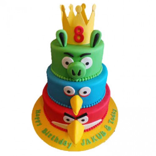 Crazy Angry Birds 3 Tier Cake Delivery in Noida