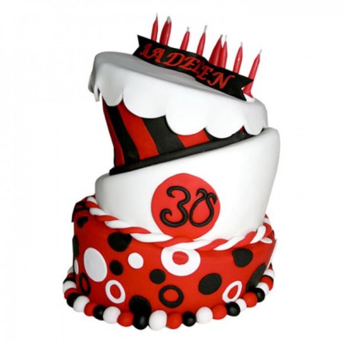 Exquisite Red Wedding Fondant Cake Delivery in Noida