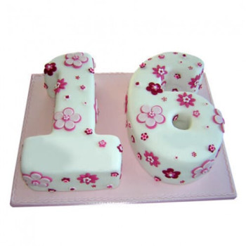 Floral Sweet Sixteen Fondant Cake Floral Sweet Sixteen Fondant Cake