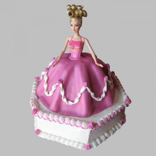 Florid Barbie Fondant Cake Delivery in Noida
