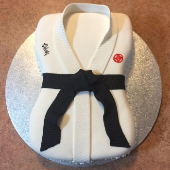 Karate Black Belt Fondant Cake Karate Black Belt Fondant Cake