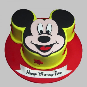 Lovable Mickey Mouse Fondant Cake Lovable Mickey Mouse Fondant Cake