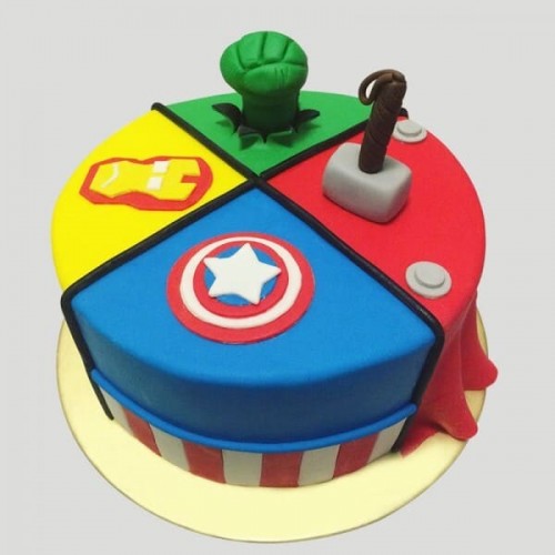 Mighty Avengers Fondant Cake Delivery in Noida