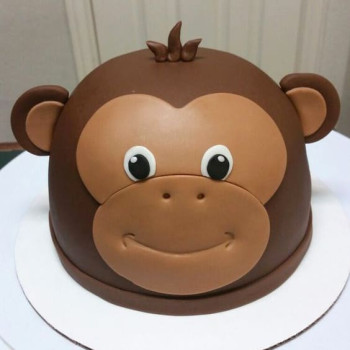 Monkey Customized Fondant Cake Monkey Customized Fondant Cake