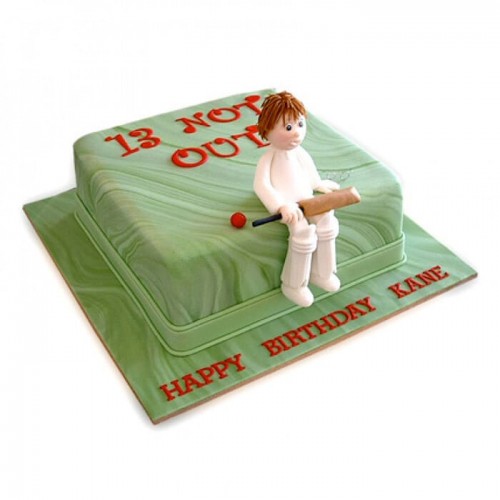 Not Out Cricket Fondant Cake Delivery in Noida