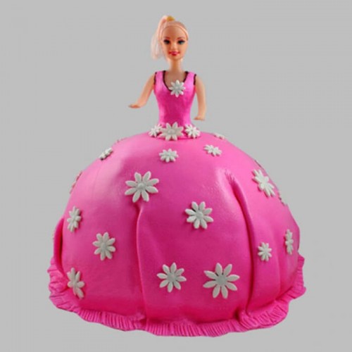 Pink Delight Barbie Fondant Cake Delivery in Noida