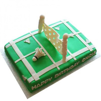 Smashing Badminton Court Fondant Cake Smashing Badminton Court Fondant Cake